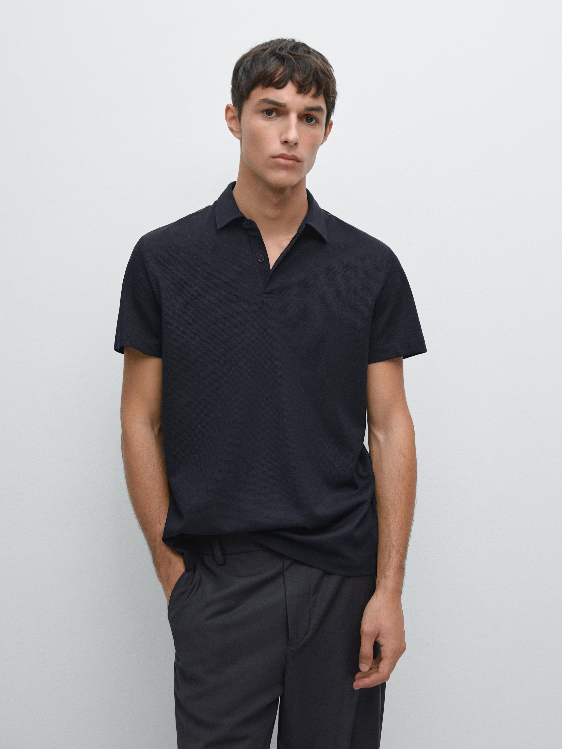 Polo à manches courtes avec couture contrastante